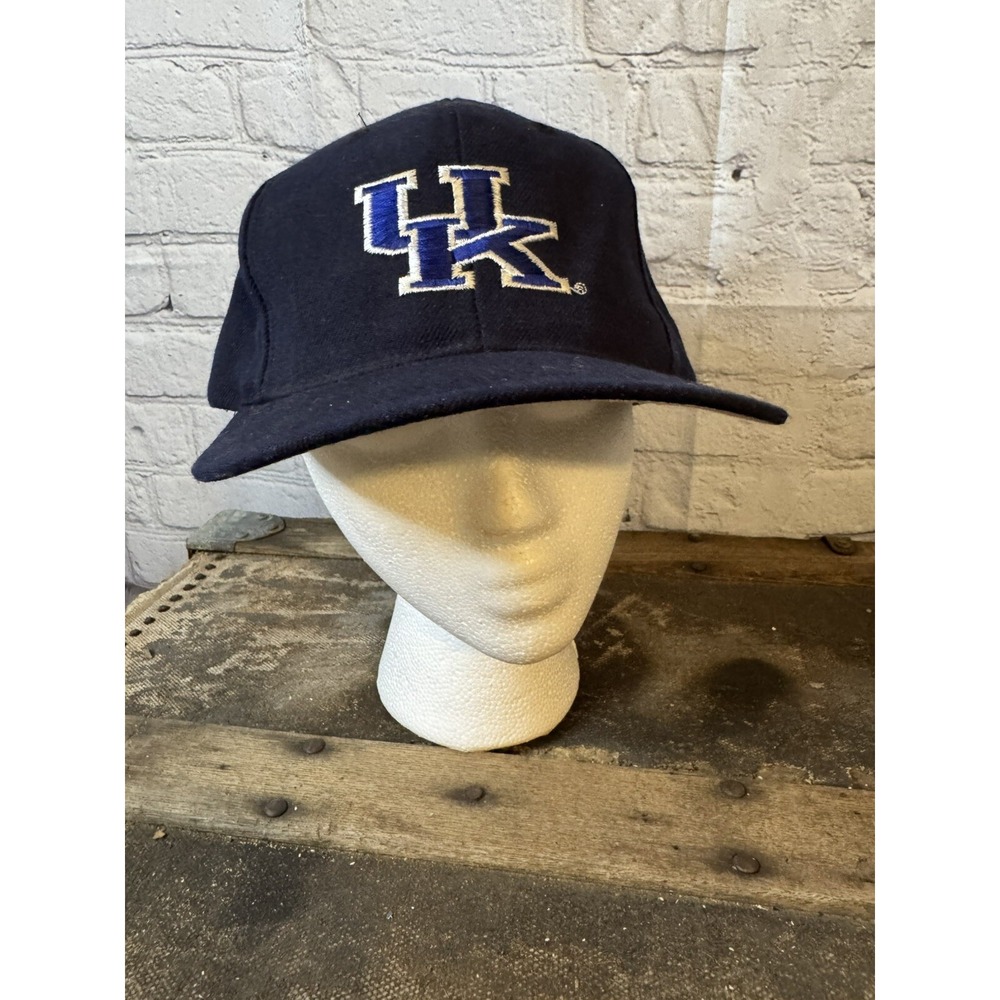 Vintage 90s Kentucky Wildcats UK New Era Snapback Hat Blue Very Clean